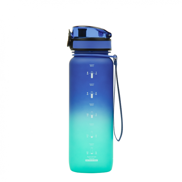 Пляшка для води UZSPACE Frosted Gradient 800 мл синьо-зелена